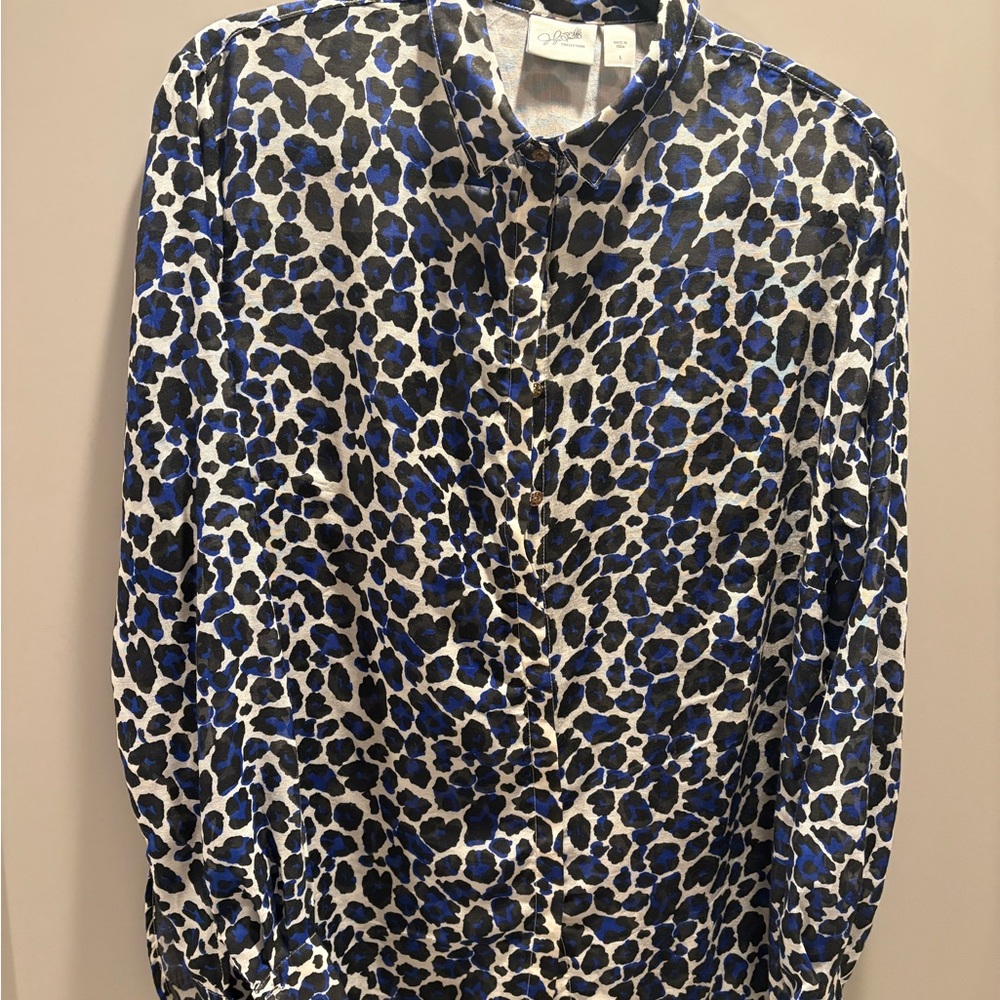 Blue and Black Patterned Shirt